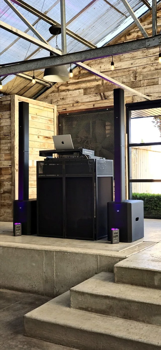 Daytime DJ booth setup